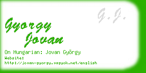gyorgy jovan business card